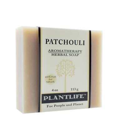 Plantlife Patchouli Bar Soap - Moisturizing and Soothing Soap for Your Skin - Hand Crafted Using Plant-Based Ingredients - Made in California 4oz Bar 4 Ounce (Pack of 1)
