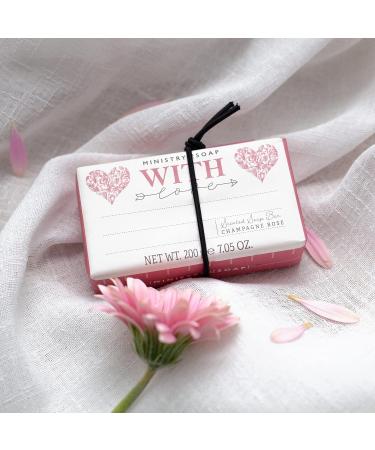 Ministry of Soap With Love Champagne Rose Scented Soap Bar with Gift Note and Pencil to Create Your Own Personalised Gift 200g - Buy Online on GoSupps.com