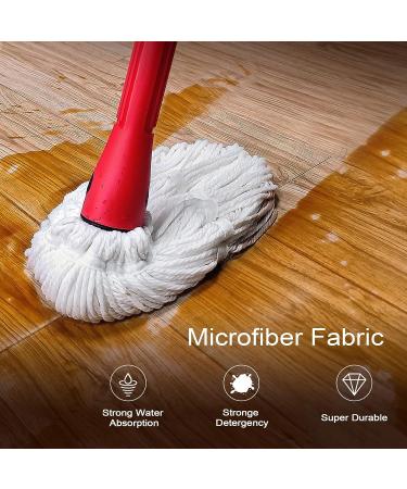 Self Wringing Mop with 2 Washable Heads - Heavy Duty Twist Mop for Floor Cleaning - 51 Inch Long Handle - Ideal for Hardwood, Vinyl, Tile, Marble, Laminate - Home, Office, Kitchen - Red - Buy Online on GoSupps.com