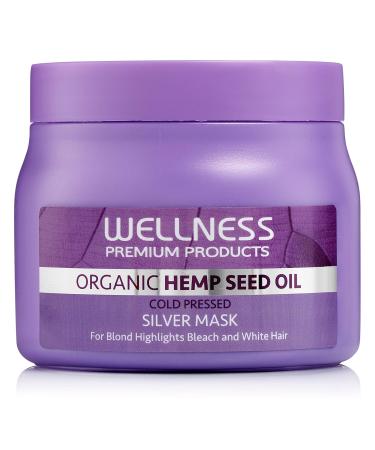 Wellness Premium Products Silver Conditioning Treatment Mask for Blonde & Grey Hair Tones Unwanted Brassiness & Yellow Undertones - 500ML