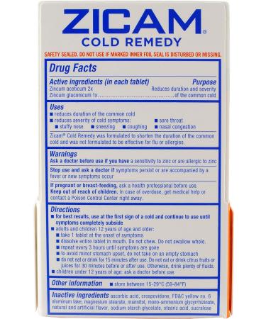 ZICAM Cold Remedy RAPIDMELTS - Citrus 25CT | Fast-Acting Cold Relief - Buy Online on GoSupps.com