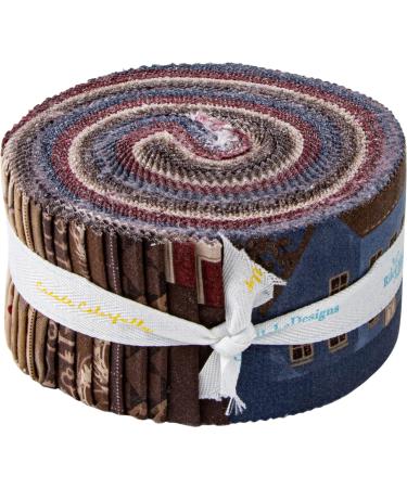 Karen Walker Huckleberry Saltbox Rolie Polie 40 2.5-inch Strips Jelly Roll Riley Blake RP-14350-40