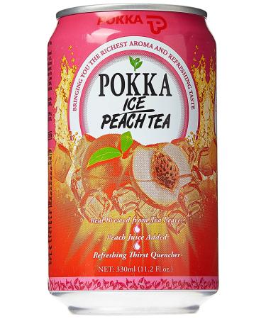 Peach ice tea drink POKKA 330ml Singapore - Pack of 12 pcs