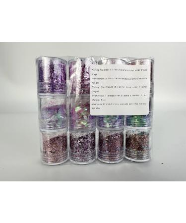 DazSpirit 12 Colors Holographic Glitter Powder - Festival Glitter for Face, Body, Nails - Arts & Crafts Accessory Set - Buy Online on GoSupps.com