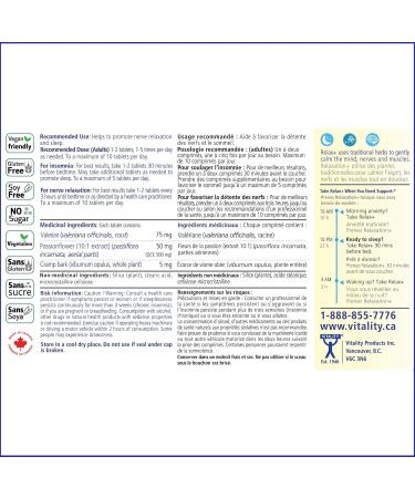 VITALITY Relax+ All Herbal Supplement - 60 Tablets 60 count (Pack of 1) - Buy Online on GoSupps.com