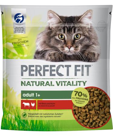 Buy PERFECT FIT Natural Vitality Cat Food - Beef & Chicken Dry Food for Adults (Pack of 6 x 650g) - International Shipping Available - Buy Online on GoSupps.com