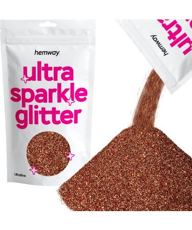 Hemway Ultra Sparkle Glitter Bronze 100g / 0.35oz Multi-Purpose Epoxy Resin Arts & Crafts Cosmetic Safe Body Hair Face Nail Weddings Art Beauty Tumblers Flowers Powder Dust Premium Bronze Brown