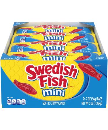 SWEDISH FISH Mini Soft & Chewy Candy Halloween Candy 24 - 2 oz Bags Berry