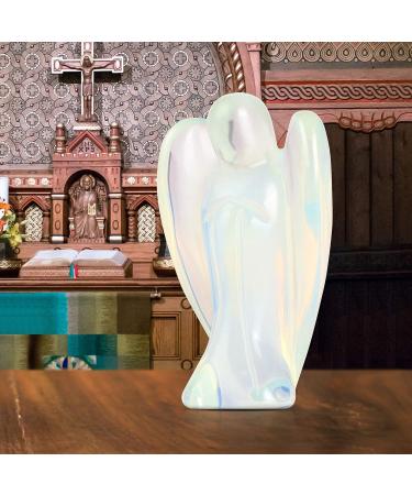 Artistone Opalite Angel Crystal Hand-Carved 2.0 Inch Healing Guardian Gemstone Statue Thanksgiving Guardian Gift Pocket Angel with Gift Box (Opalite) - Buy Online on GoSupps.com
