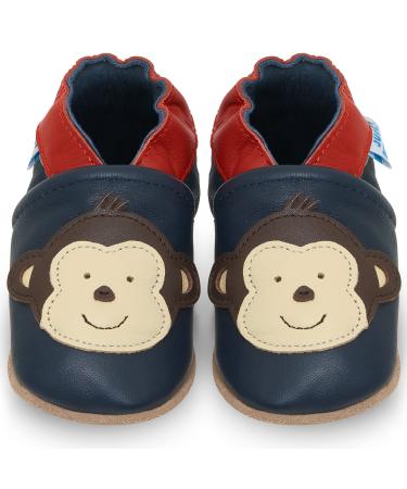 Baby Shoes with Soft Sole - Baby Girl Shoes - Baby Boy Shoes - Leather Toddler Shoes - Baby Walking Shoes 6-12 Months Monkey
