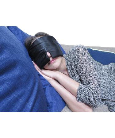 Luxury Black Satin Sleep Eye Mask! Increase REM Sleep Cycles! Non-irritating and Comfortable Fabric!