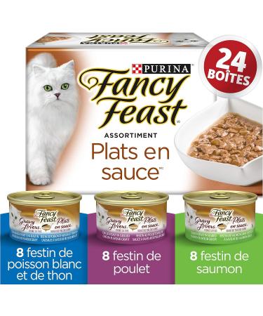 Fancy Feast Gravy Lovers Salmon + Variety Pack Wet Cat Food (24 Cans) Cat Food + Cat Food (24 Pack) - Buy Online on GoSupps.com