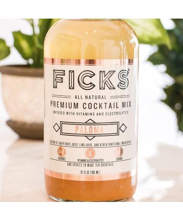 Ficks Premium Cocktail Mix Paloma 32oz (2 Pack) - Refreshing Paloma Cocktail Mixer - 64oz Total - Buy Online on GoSupps.com