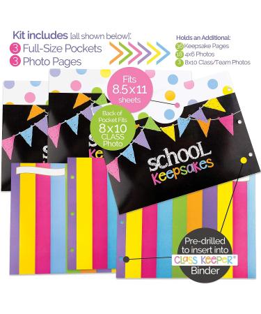 School Memory Scrapbook (3 Sets) Refill Extra Pockets and Photo Pages Kits for Class Keeper  Memory Keepsake Book for Girls Extra Pockets and Photo Pages Kits Pastel for Girls (3 Pocket+Photo Pg Kit) - Buy Online on GoSupps.com