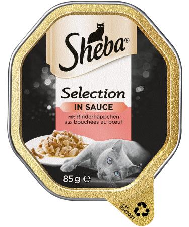Sheba Selection in Sauce Cat food with beef chunks in sauce for adult cats 22 x 85g cat food