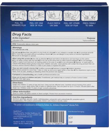 HealthWise Maximum Strength 4% Lidocaine Patch - 15 Count White | Pain Relief Solution - Buy Online on GoSupps.com