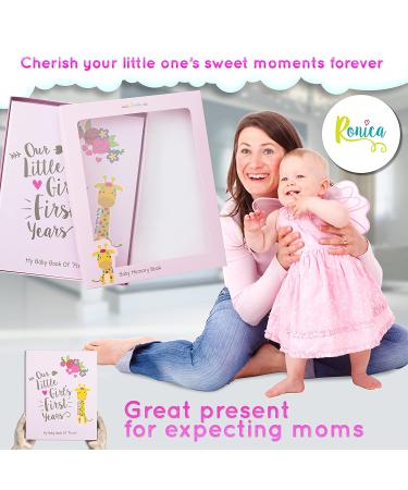 Ronica Memory Book for Baby Girl - Photo Album & Scrapbook | Keepsake for New Parents - Giraffe Design - Buy Online on GoSupps.com
