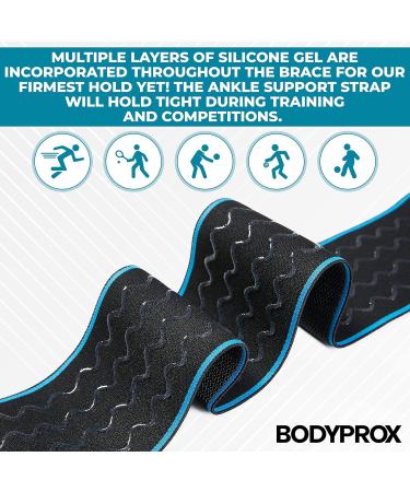 Bodyprox Adjustable Compression Ankle Support Brace for Sports - One Size Fits Most | Men & Women - 1 Pack - Buy Online on GoSupps.com