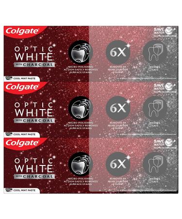 Colgate Optic White Charcoal Teeth Whitening Toothpaste - Cool Mint, 3 Pack (4.2 oz each) - Buy Online on GoSupps.com