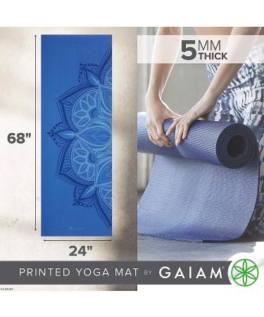 Gaiam Premium 5mm Print Yoga Mat - Non Slip Exercise Mat for Yoga, Pilates & Workouts - Altitude Point Design - 68 x 24 - Buy Online on GoSupps.com