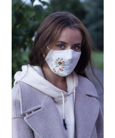 Buy Washable Black Hand-Embroidered Face Masks - 3 Layers 100% Cotton Breathable & Reusable Fashionable Masks | International Shipping - Buy Online on GoSupps.com