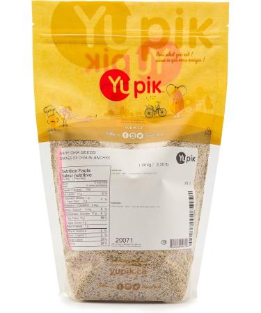 Yupik Raw White Chia Seeds 1 kg 6 Count Gluten-Free Kosher Vegan Natural Seeds Plant-Based Superfood Rich in Fiber Source of Omega-3 Ideal for Chia Pudding & Smoothies Gels Easily Chia Seeds 1kg 6 Count - Buy Online on GoSupps.com