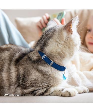 Collardirect Leather Cat Neck Band - Safety Collar with Elastic Belt & Bell | Adjustable 23-28 cm | Available in Black Blue Red Orange Green Pink - Buy Online on GoSupps.com