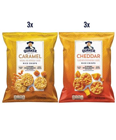 Quaker Rice Crisps Cheddar & Caramel Variety Pack - 6 Count (6.06 & 7.04 Oz Bags) - Buy Online on GoSupps.com