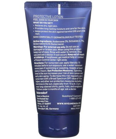NIVEA FOR MEN Original Protective Lotion SPF 15 - 2.50 oz | Best Moisturizer for Men Hydrating & Sun Protection | International Shipping Available - Buy Online on GoSupps.com