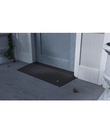 EZ-ACCESS Transitions Rubber Angled Entry Mat  Black  1.5 Inch Rise Black Standard 1.5 Inch Rise - Buy Online on GoSupps.com