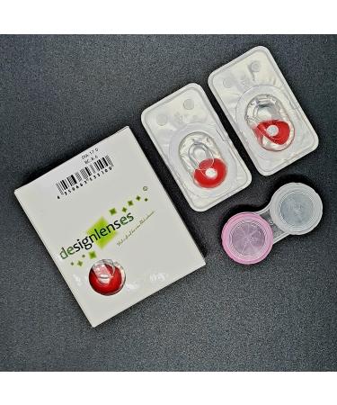 Red Giant 17mm Mini Sclera Colored Contact Lenses - Complete Red Design + Storage Container | International Shipping Available - Buy Online on GoSupps.com