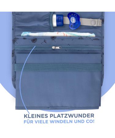 Jubi Blue Dandelion Diaper Bag with Changing Mat Compact & Spacious for On-the-Go Parenting - Buy Online on GoSupps.com