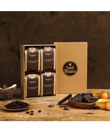 Vietbeans Trial Set - 4 Exclusive Ground Coffee Specialties | Perfect Coffee Gift Set for Coffee Lovers - 320g Chocolate Pack - Buy Online on GoSupps.com