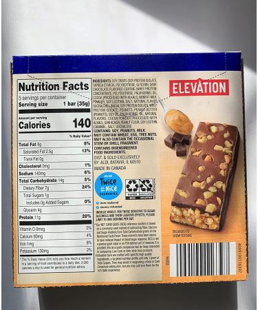 Elevation Advanced Carb Conscious Peanut Butter Fudge Crisp Bars - 5 ct - Buy Online on GoSupps.com
