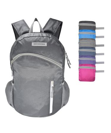 BEMYGREENBAG Waterproof foldable backpack lightweight packable bag for outdoor sport swimming kayaking Wet and Dry separated kids camping backpack (Grey)