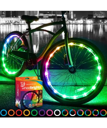 Brightz WheelBrightz LED Bike Wheel Lights  Pack of 2 Tire Lights  Bright Colorful Bicycle Light Decoration Accessories  Bike Wheel Lights Front and Back for Riding at Night  Fun for Kids & Adults Color Morphing
