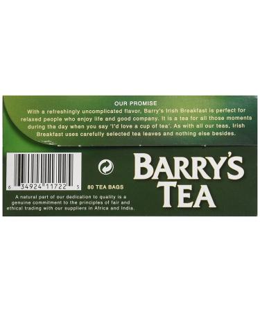 Barryâ€™s Tea Bags Irish Breakfast, 80 Count (Pack of 2) - Premium Quality Tea - Buy Online on GoSupps.com