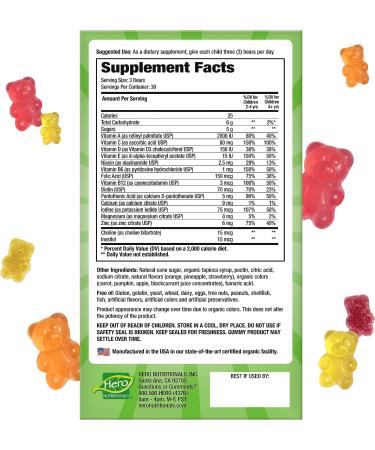 Yummi Bears Kids Vegetarian Multivitamin - 90 Gummies - Buy Online on GoSupps.com