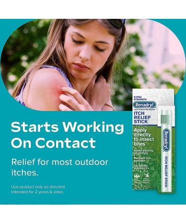 Benadryl Extra Strength Itch Relief Stick 0.47 fl. oz - Fast Relief for Outdoor Itches & Pain with Diphenhydramine & Zinc Acetate - Buy Online on GoSupps.com