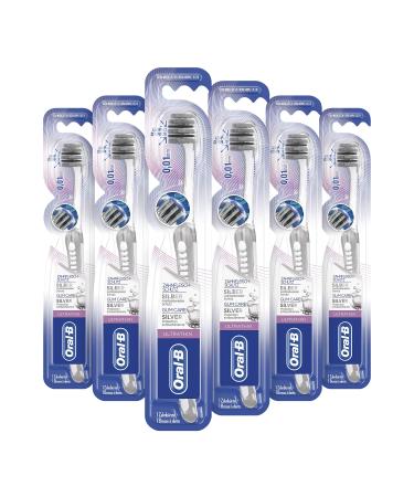 Oral-B Ultrathin Gum Protection Silver Manual Toothbrush Extra Soft 6 Pack (6 x 1 piece)