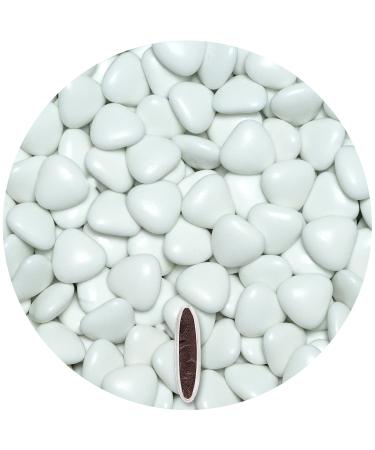 One -in chocolate heart 500g approx. 245 pcs gloss med.Guardian wedding chocolate chocolate lenses dark baptism heart candy bar candy wedding almond baptismal tanks heart drages white 500 g (1 Pack)