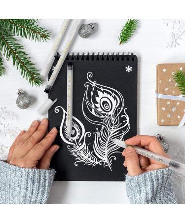 MARTCOLOR White Gel Pens Set 6 Pack 0.8mm Fine Point Pens Gel Ink Pens For Artists Archival Ink Pens White highlight Pens for Black Paper Drawing Illustration Sketching Writing - Buy Online on GoSupps.com