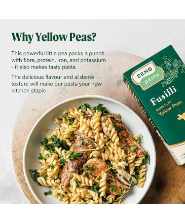 Grehge e Pasta Yellow Pea Fusilli - Vegan & Coeliac Friendly - 21g Protein - 340g - Buy Online on GoSupps.com