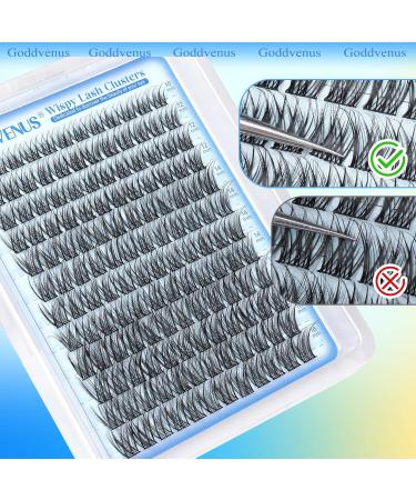 Goddvenus Wispy Lash Clusters - Natural CD Curl Eyelash Extensions DIY Invisible Band Fluffy Individual Lashes for Stunning Eyes - Buy Online on GoSupps.com