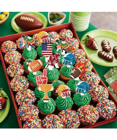 73Pcs Super Football bowl Cake Cupcake Toppers Themed Decorations for Birthday Party Football Sport Party Supplies - Buy Online on GoSupps.com