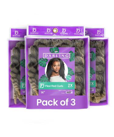 Darling Flexi Rod Curls Crochet Hair Extensions 14 Inch 3 Packs #1/27 - Buy Online on GoSupps.com