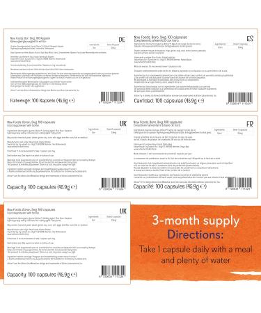 Now Foods Boron 3mg 100 Vegan Capsules | Lab-Tested | Gluten-Free, Soy-Free, Vegetarian - Buy Online on GoSupps.com