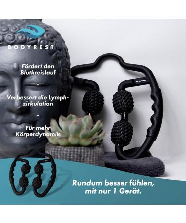 Bodyrest Muscle Massage Roller - Fascia Roller for Anti-Cellulite & Relaxation | Light Blue Self-Massage for Neck Shoulders Thighs & Legs - International Shipping - Buy Online on GoSupps.com