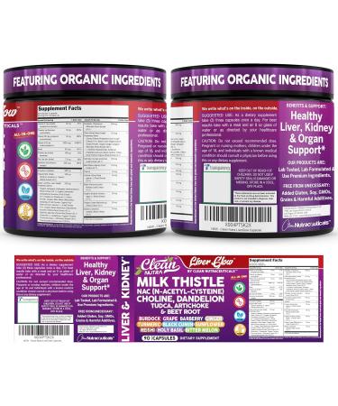 Clean Nutra Organic Milk Thistle Supplement | Liver Cleanse Detox & Repair + NAC Choline Dandelion Root TUDCA Artichoke Beet Root Burdock Holy Basil Kidney & Liver Support 90 Vegan Capsules - Buy Online on GoSupps.com