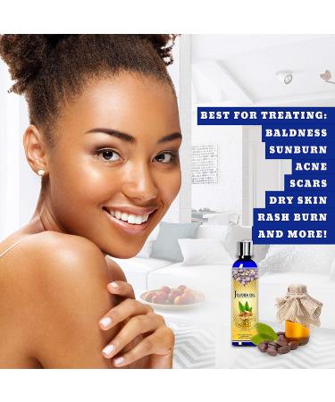 Organic Cold Pressed Jojoba Oil 8 Fl Oz - Bulk Carrier Oil for Beauty, Skin, Hair - Moisturizing & DIY Enhancer for Body Butter - Made in India - Hair Care Products - Buy Online on GoSupps.com